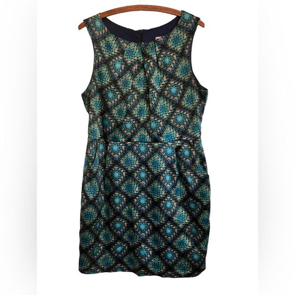 Mystic Granny Square Printed Sheath Dress XL (runs small, check measurements) - Picture 1 of 5